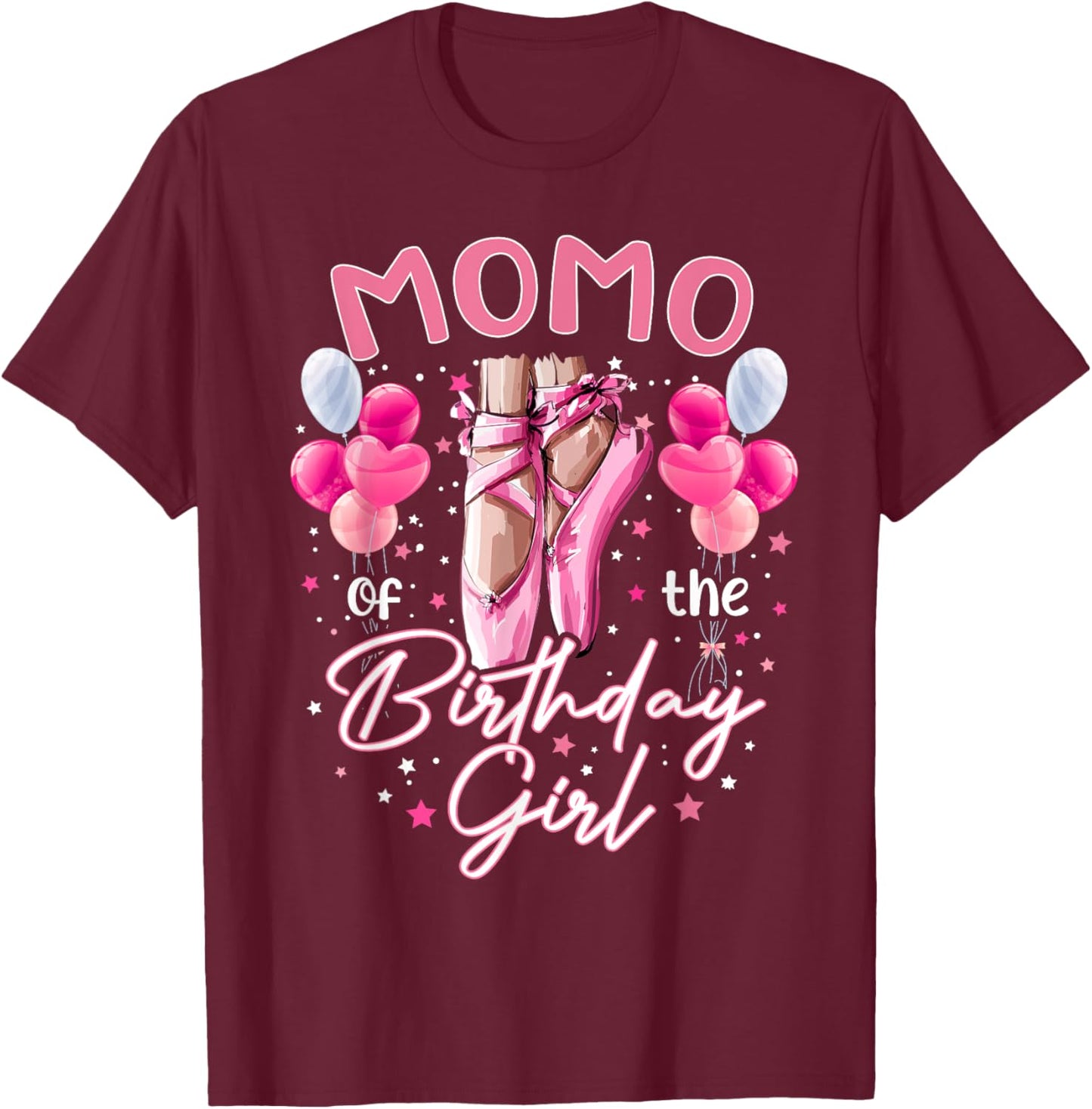 Momo Of The Birthday Girl Ballet Dancer Ballerina Kids T-Shirt - T-Shirt | Maroon