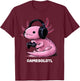 Gamer Axolotl Shirt Kids Gamesolotl Fish Gaming Video Gamer T-Shirt - T-Shirt | Maroon