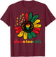 Juneteenth African Sunflower Fists Girls Kids Toddler Women T-Shirt - T-Shirt | Maroon