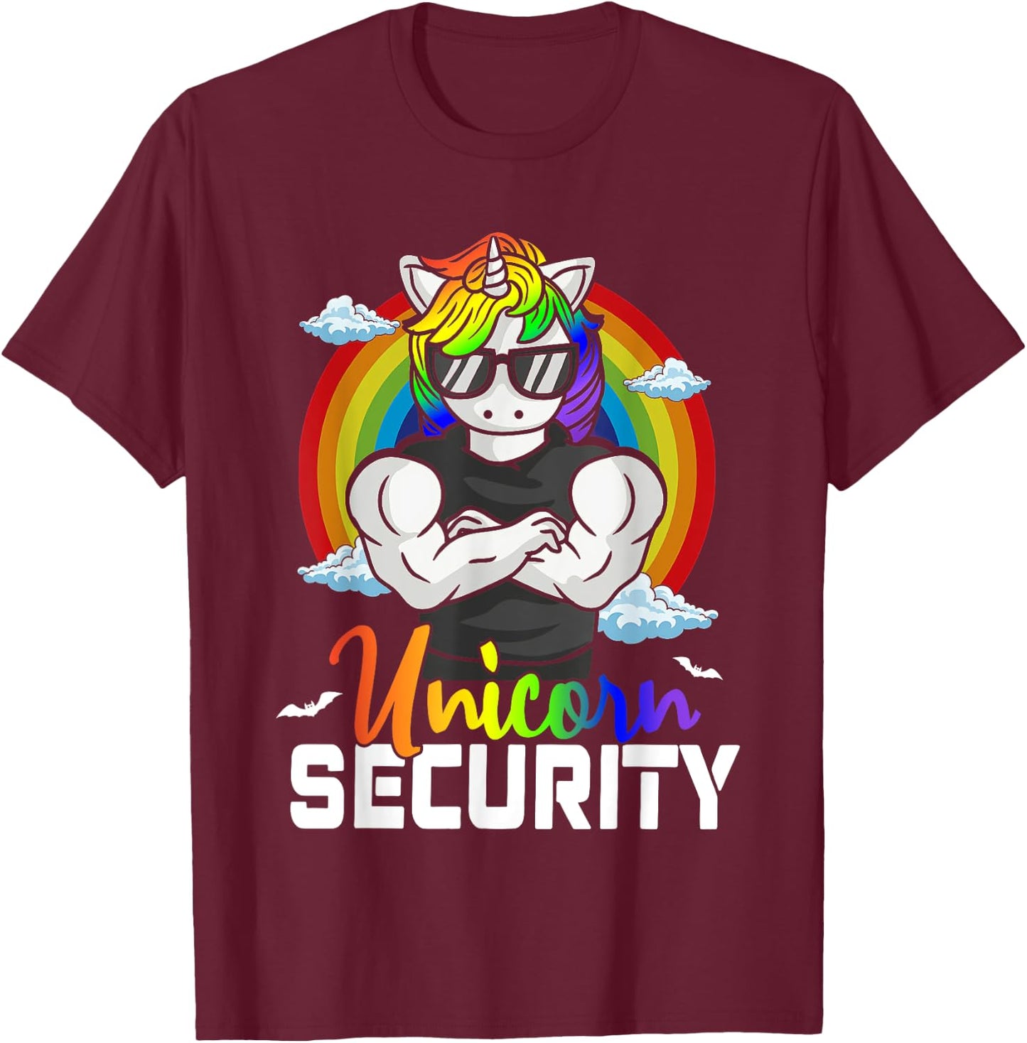 Halloween Costume Unicorn Security Matching Family T-Shirt - T-Shirt | Maroon