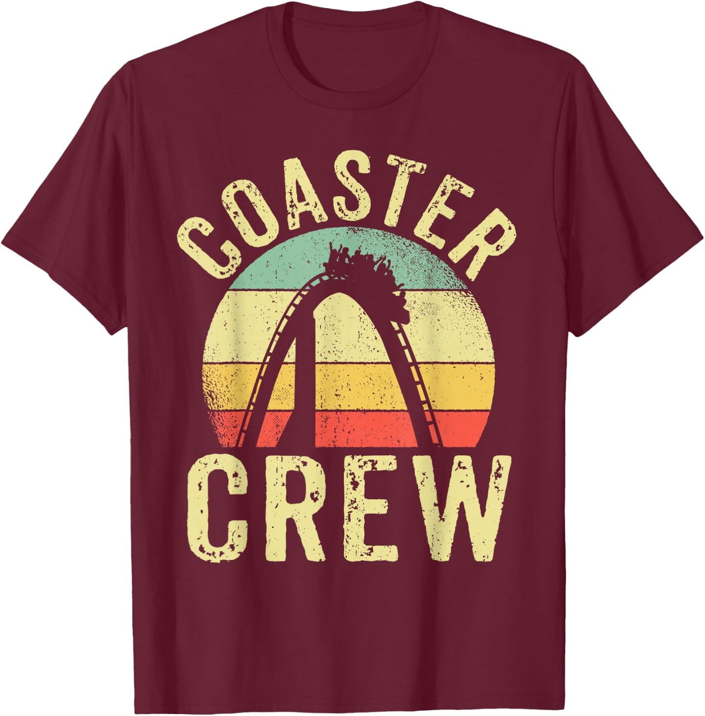 Vintage Rollercoaster Crew I Family Roller Coaster T-Shirt - T-Shirt | Maroon