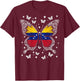 Venezuelan Roots -Kids Venezuelan Flag Butterfly , Black, Small, Short Sleeve T-Shirt - T-Shirt | Maroon