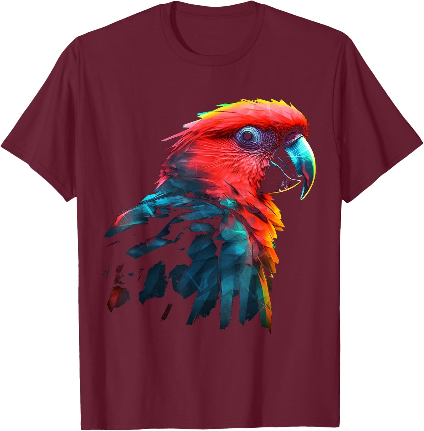 Parrot Art - Animal Bird Parrot T-Shirt - T-Shirt | Maroon