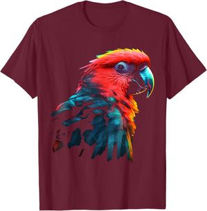 Parrot Art - Animal Bird Parrot T-Shirt - T-Shirt | Maroon
