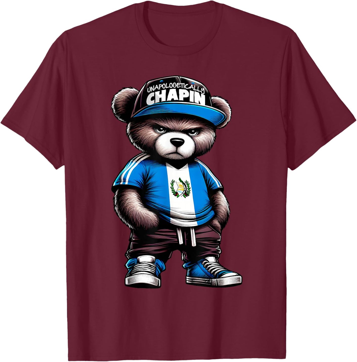Unapologetically Chapin Guatemala Flag Camisa de Guatemala T-Shirt - T-Shirt | Maroon