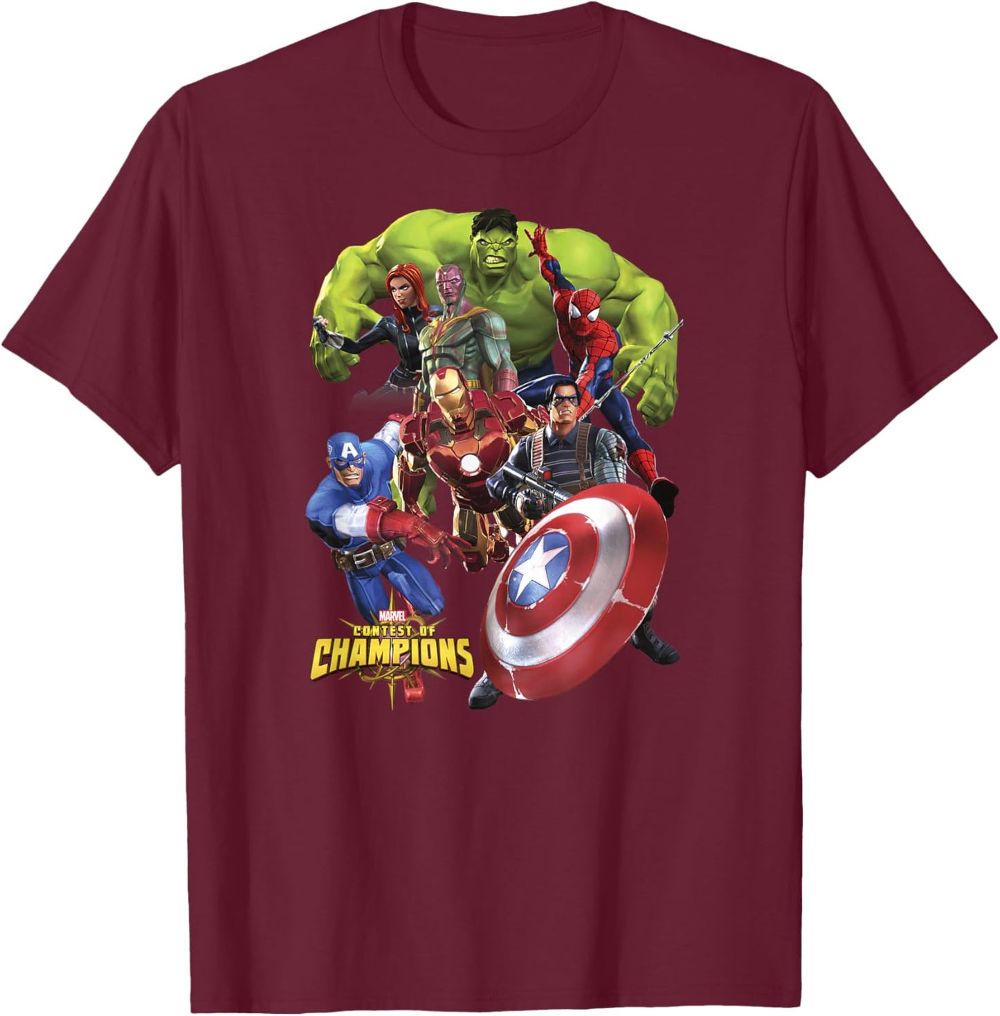 Marvel Contest of Champions Team Avengers T-Shirt - T-Shirt | Maroon