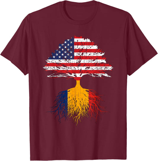 Romanian Roots American Grown Romania Shirt Women T-Shirt - T-Shirt | Maroon