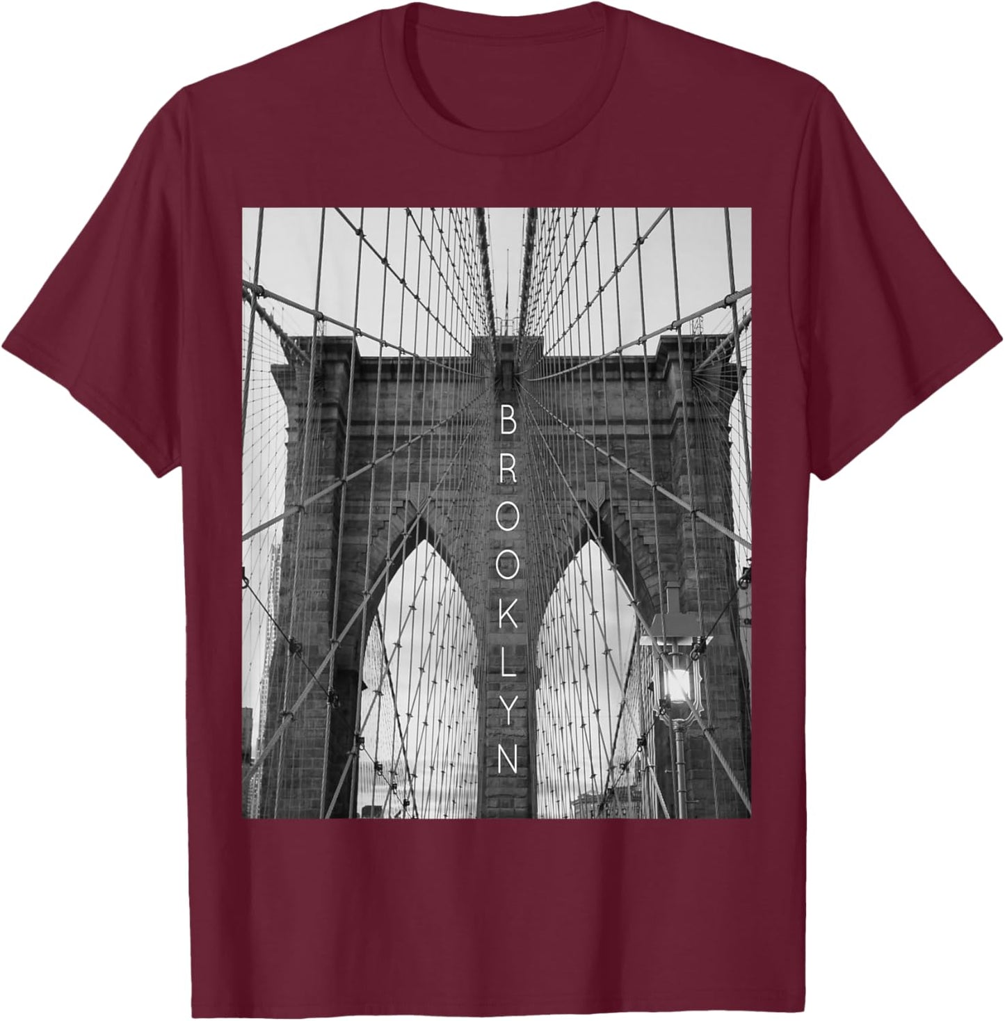 New York City Brooklyn Bridge Small T-Shirt - T-Shirt | Maroon