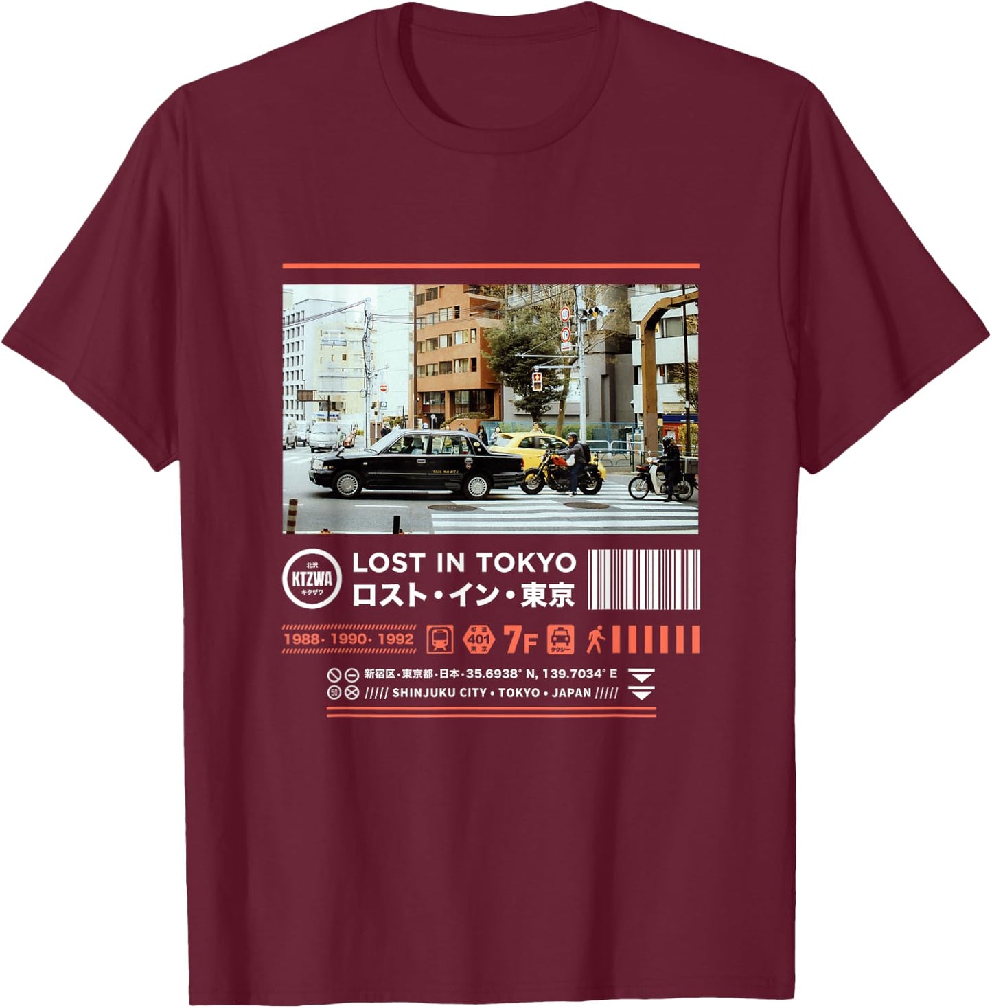 Japanese Tokyo Cyberpunk Art Streetwear Retro T-Shirt - T-Shirt | Maroon