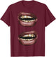 Grillz Jewelry Grills Fashion Mouth Nails Y2KK Lips T-Shirt - T-Shirt | Maroon