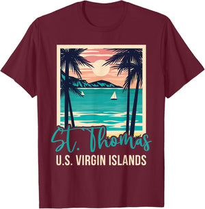 St. Thomas US Virgin Islands Vacation Souvenir T-Shirt - T-Shirt | Maroon