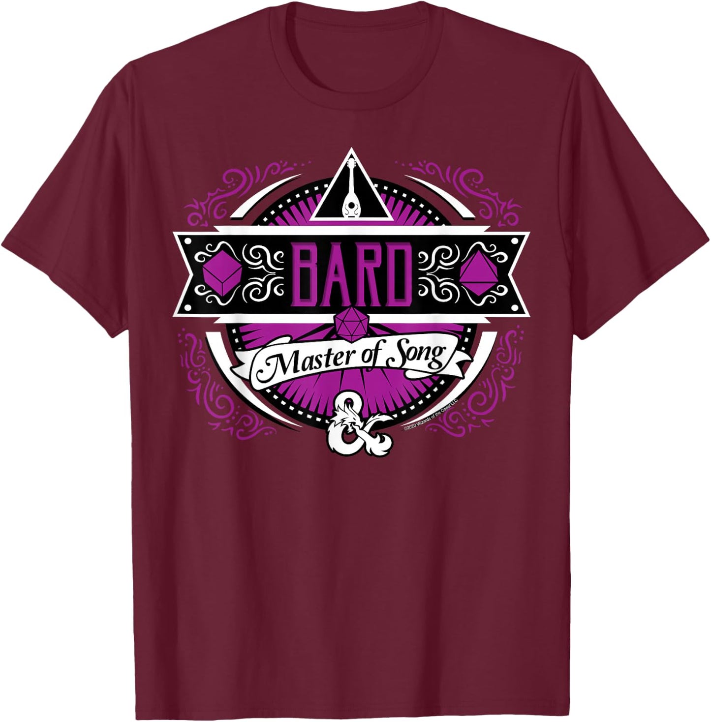 Dungeons & Dragons Bard Master Of Song T-Shirt - T-Shirt | Maroon