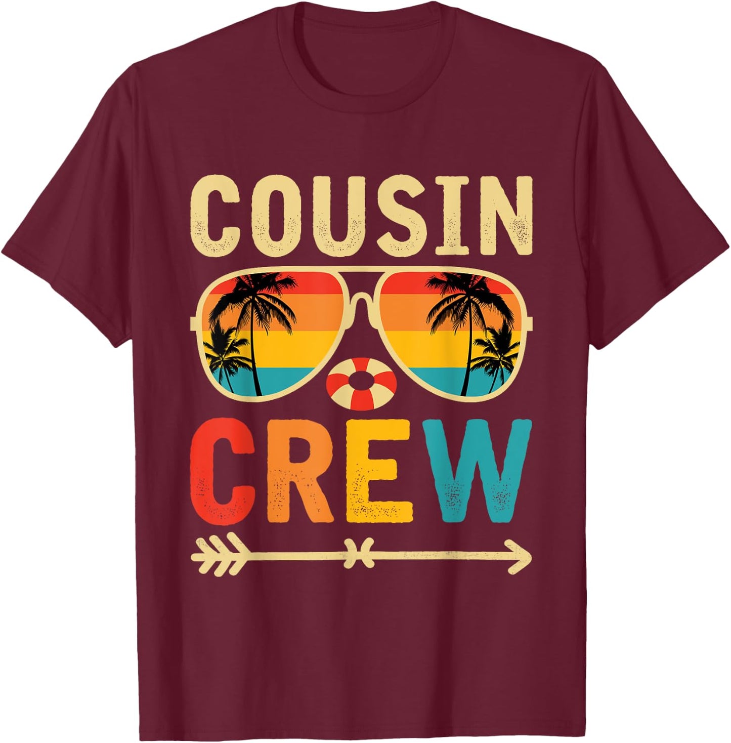 Cousin crew 2025 Summer Vacation Beach Family Trips Matching Women Girls Kids T-Shirt - T-Shirt | Maroon
