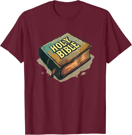 Cool Holy Bible Book Costume for Man and Woman T-Shirt - T-Shirt | Maroon