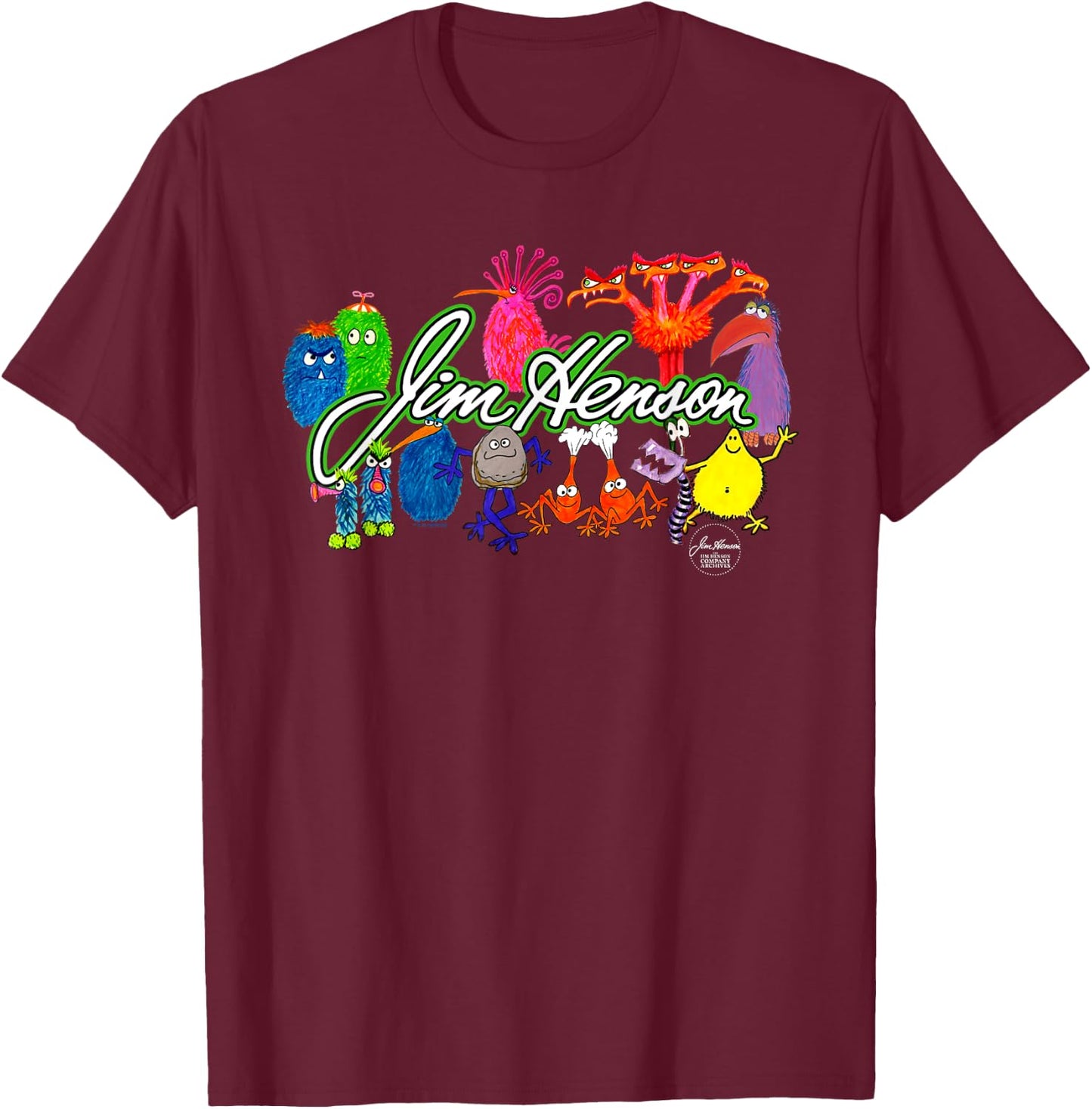 Jim Henson Sketch Collage T-Shirt - T-Shirt | Maroon