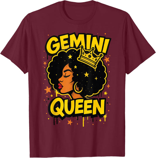 Gemini Queen T-Shirt - T-Shirt | Maroon