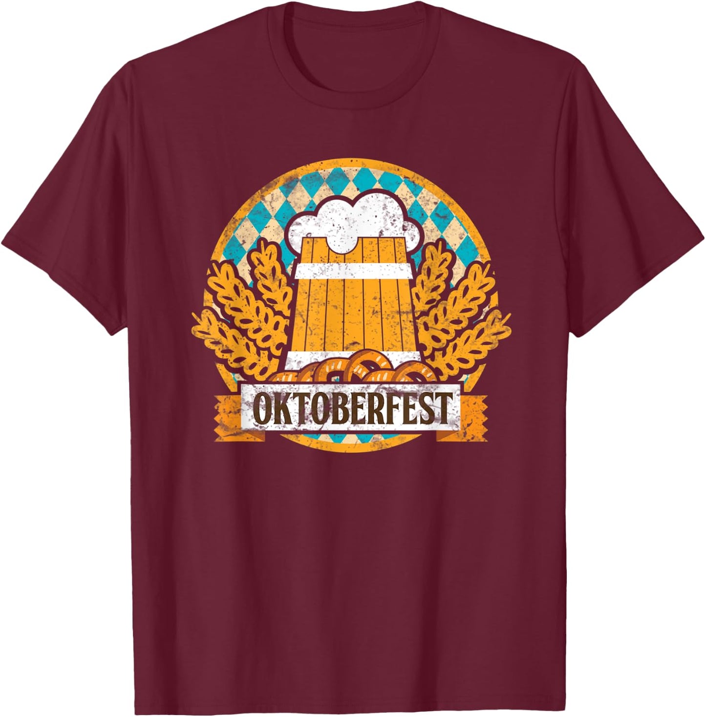 Oktoberfest Shirt German Beer Bier Drinking Men Women T-Shirt - T-Shirt | Maroon