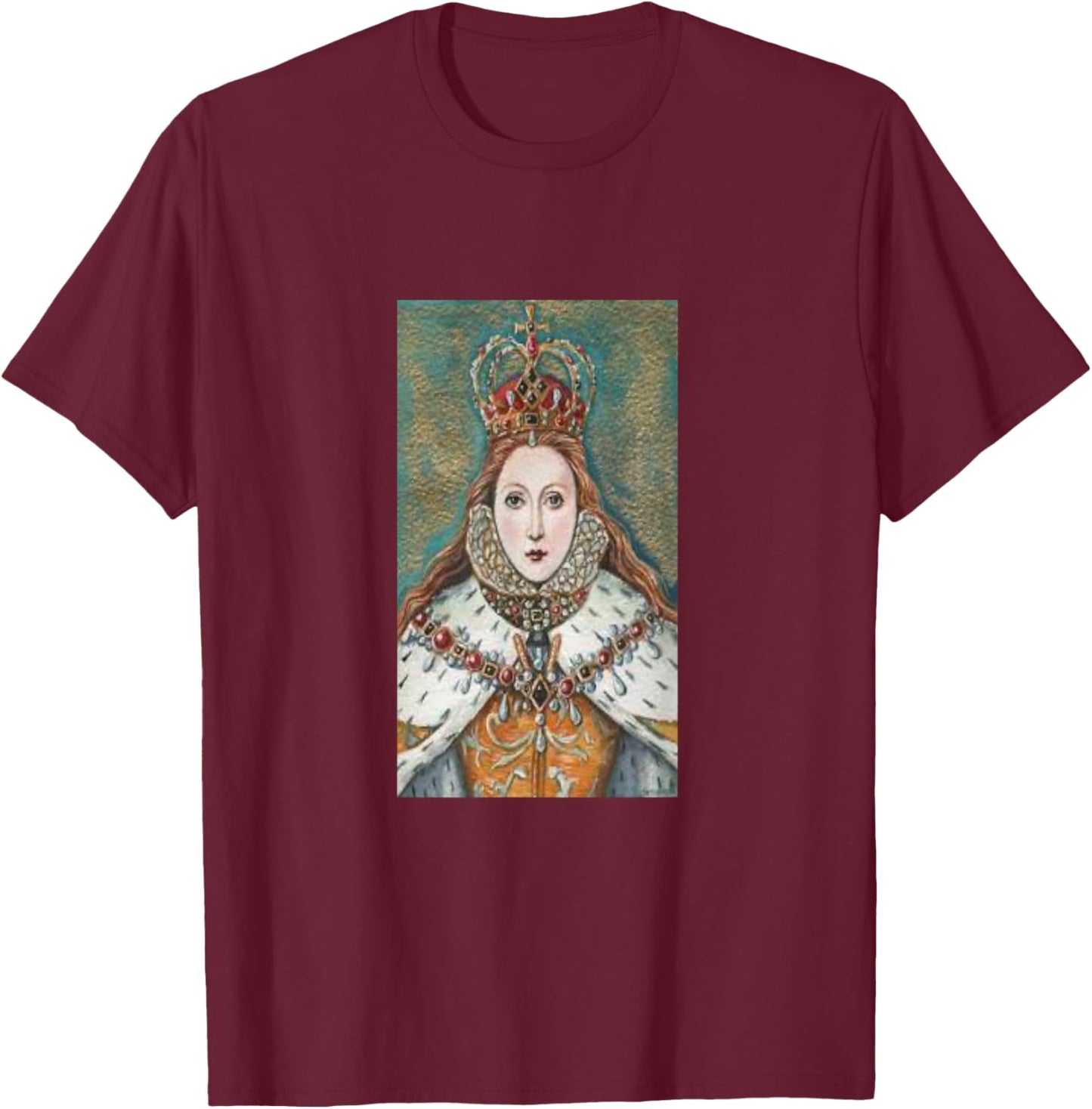 Mary Queen of Scots Tudor Famous Scottish Portrait T-Shirt - T-Shirt | Maroon