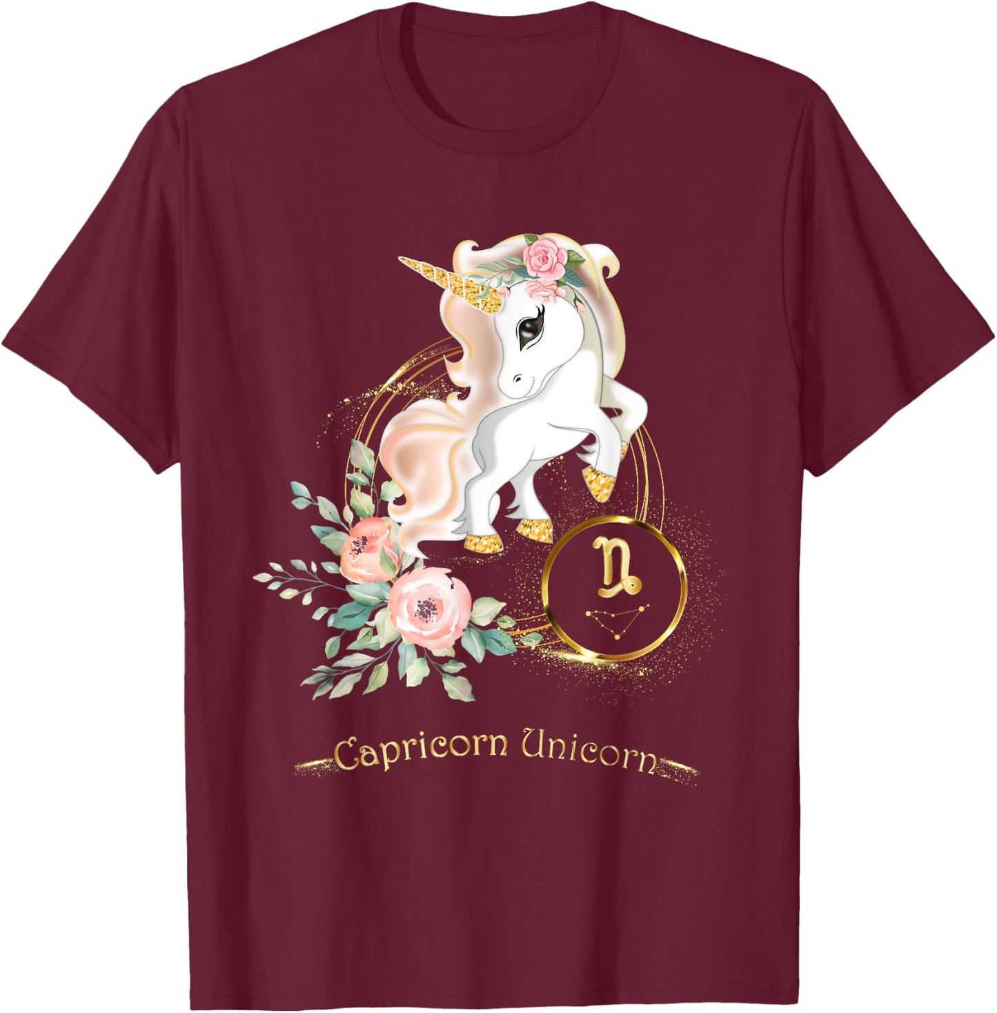 Capricorn Shirt Zodiac Unicorn Sign Astrology Kids T-Shirt - T-Shirt | Maroon