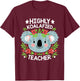 Highly Koalafied Teacher Cute Koala Teacher T-Shirt - T-Shirt | Maroon