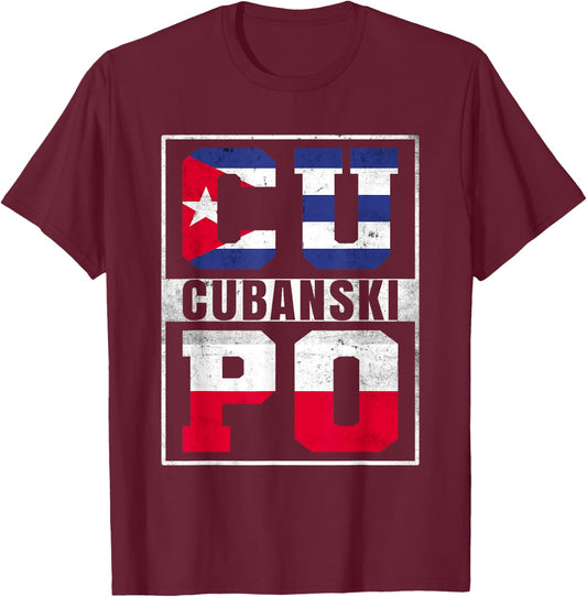 Cubanski Roots Cuba and Poland Mix Polish Cuban T-Shirt - T-Shirt | Maroon