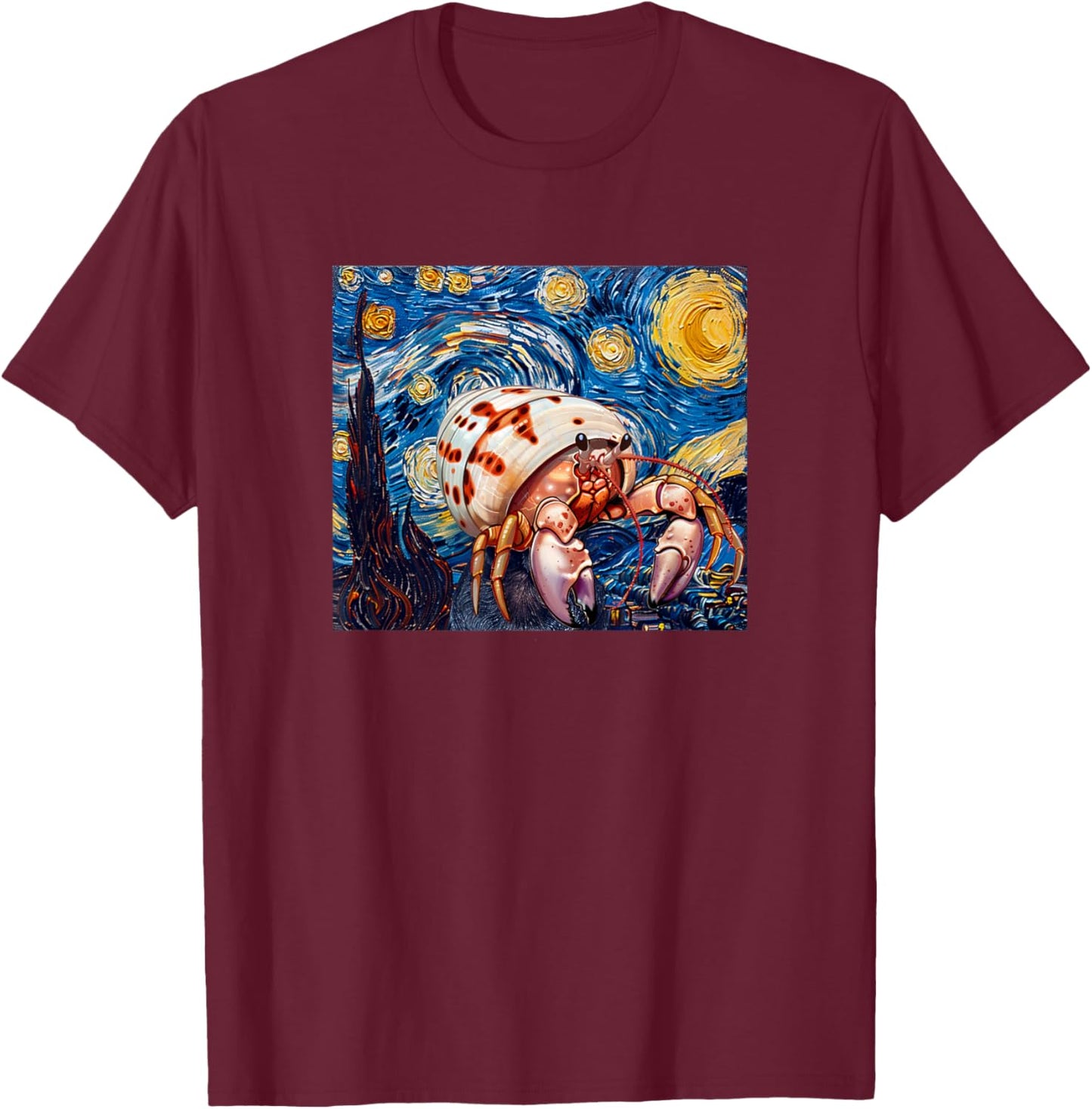 Starry Night Pet Hermit Crab Lover T-Shirt - T-Shirt | Maroon