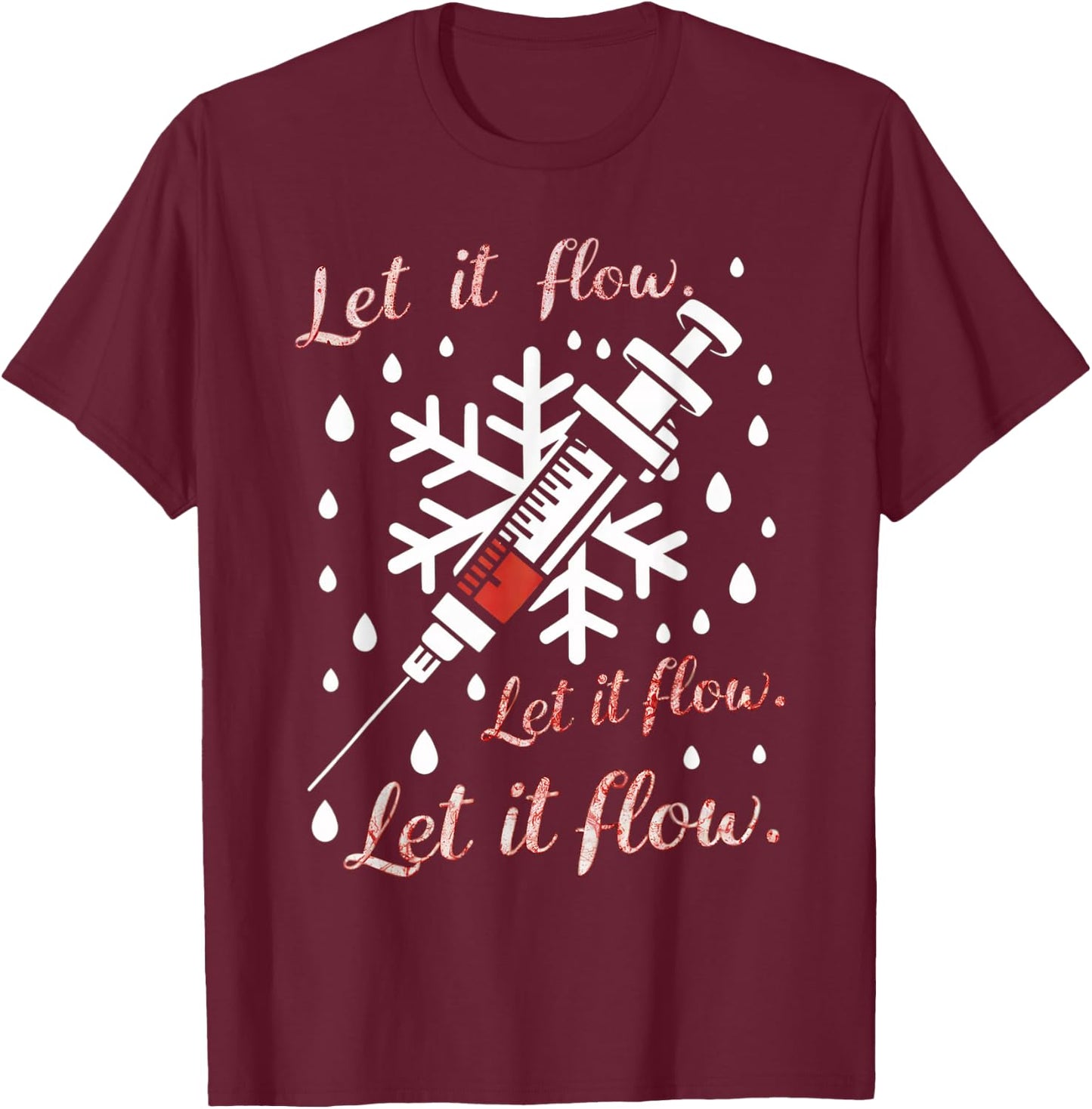 Phlebotomy Shirt Christmas Nurse Technician Medical Phleb T-Shirt - T-Shirt | Maroon
