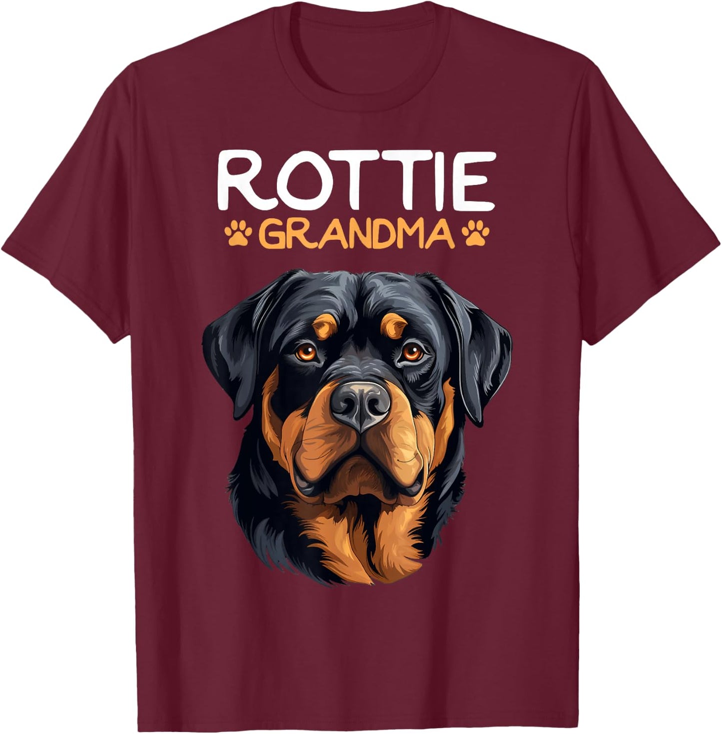 Rottweiler Mom Apparel & Gift Ideas Girls Women Rottie Grandma Rottweiler Dog T-Shirt - T-Shirt | Maroon
