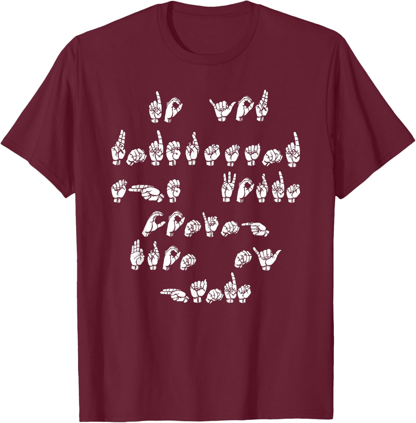 ASL American Sign Language T-Shirt - T-Shirt | Maroon