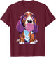 Basset Hound Blowing Bubblegum Playful Design T-Shirt - T-Shirt | Maroon