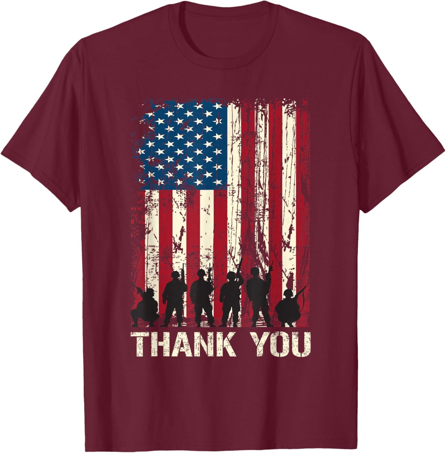 American Flag Veterans Day Patriotic Men Women Kids Boys T-Shirt - T-Shirt | Maroon