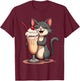Kawaii Cat Shirt Milkshake Cute Kawaii Teen Kids Girls Women T-Shirt - T-Shirt | Maroon