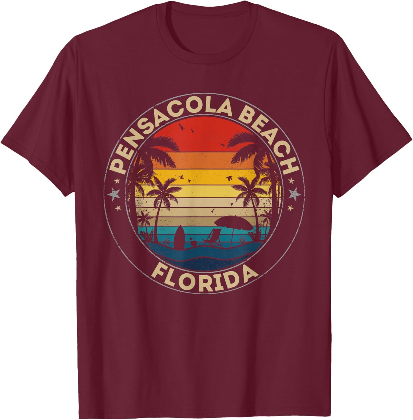 Pensacola Beach Souvenir - Florida Reminder T-Shirt - T-Shirt | Maroon