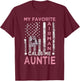 Proud Airman Auntie 4th Of July Independence Day Women's Auntie Airman Graduation - Black, Small T-Shirt - T-Shirt | Maroon