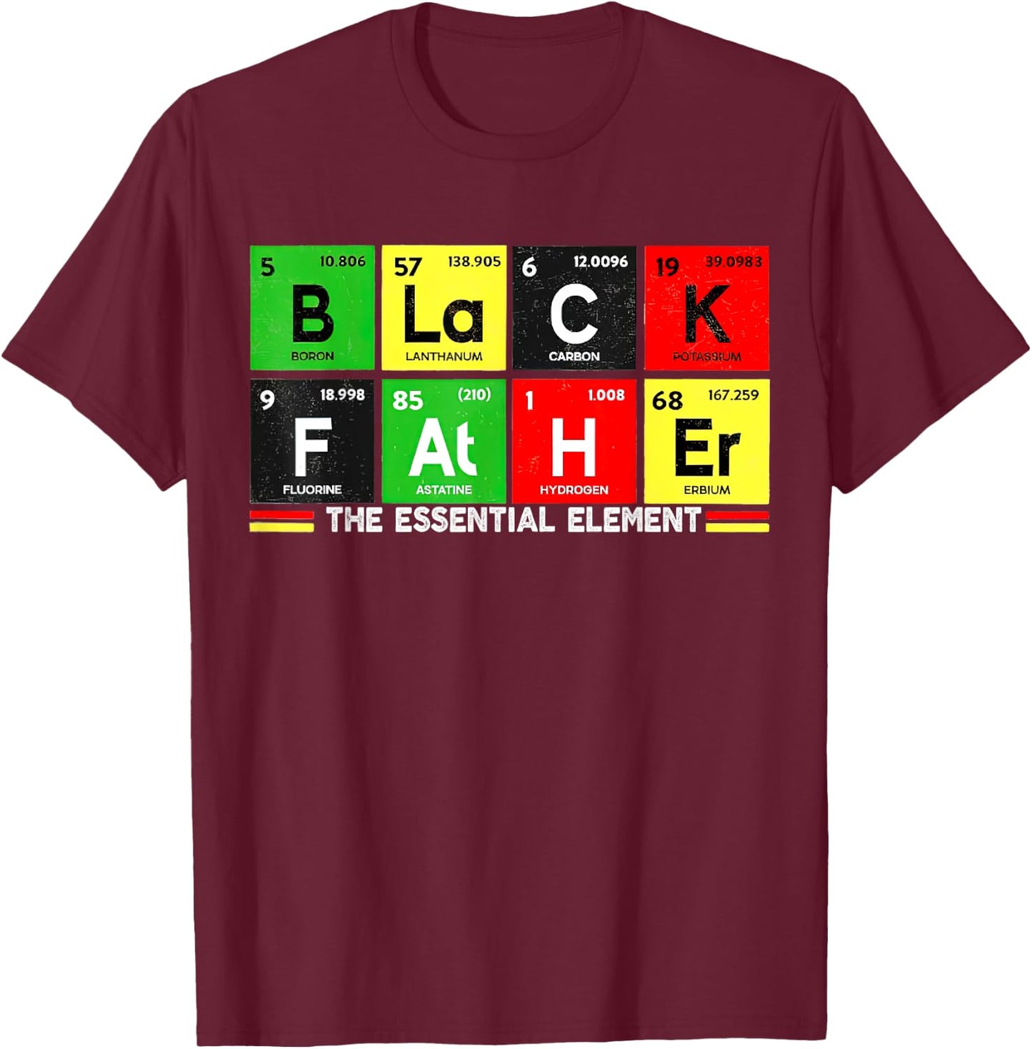 Black Father Essential Element Father's Day, Pride Black Dad T-Shirt - T-Shirt | Maroon