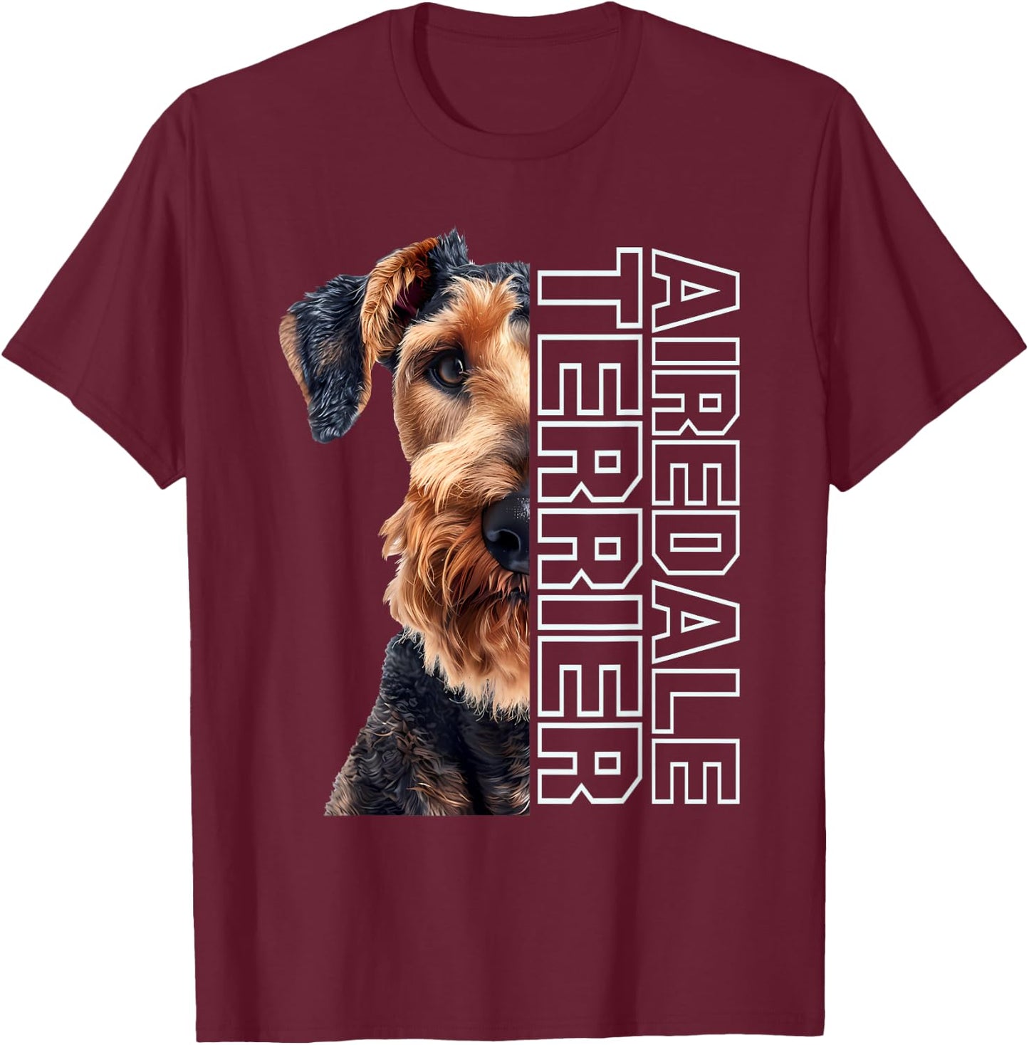 Airedale Terrier T-Shirt - T-Shirt | Maroon