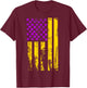 Purple Gold USA American Flag Patriotic T-Shirt - T-Shirt | Maroon