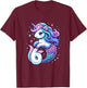 Unicorn Mermaid 6th Birthday 6 Year Old Party Girls Outfit T-Shirt - T-Shirt | Maroon