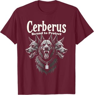 Cerberus Three Headed Dog Mythical Creature Greek Mythology Men Women T-Shirt - T-Shirt | Maroon