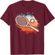 Retro Tennis Racket Vintage Tennis Player Men Women Kids T-Shirt - T-Shirt | Maroon