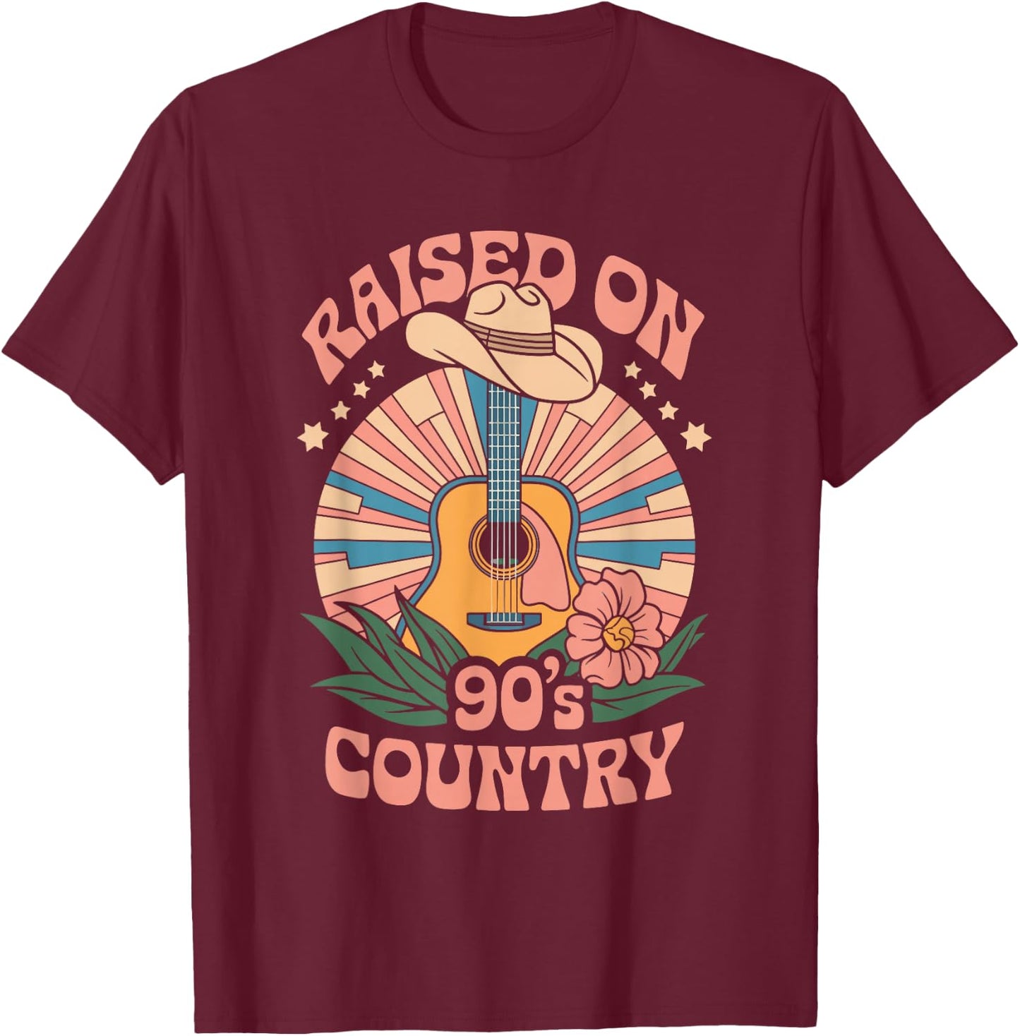 Raised On 90's Country T-Shirt - T-Shirt | Maroon