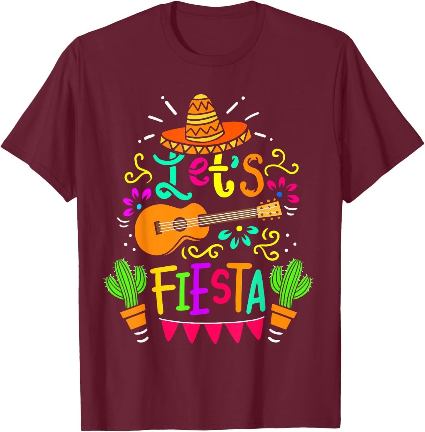 Lets Fiesta Cinco De Mayo Fiesta Squad Mexican Family Kids T-Shirt - T-Shirt | Maroon