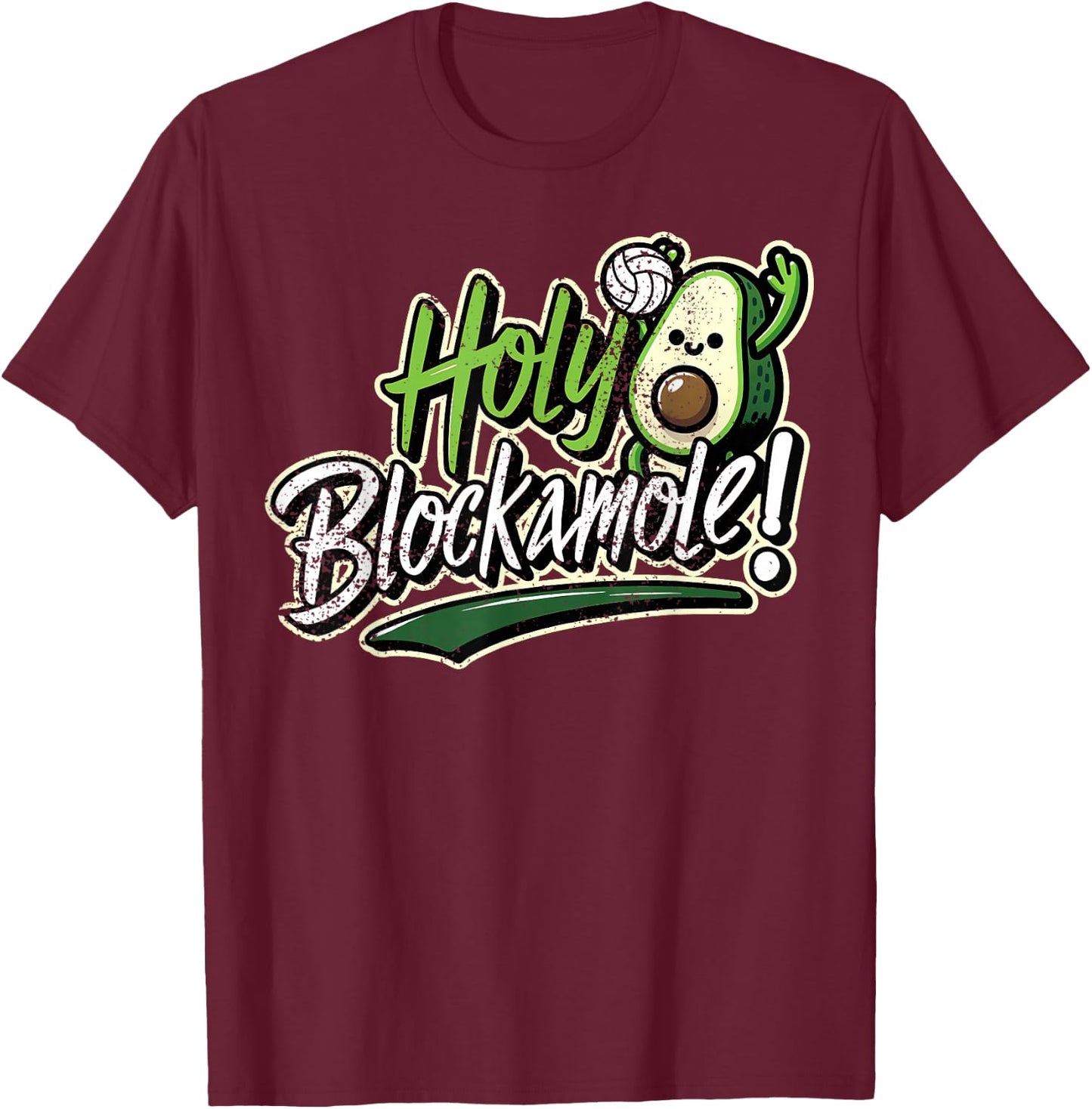 Volleyball Team Avocado Volleyball T-Shirt - T-Shirt | Maroon