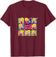 Disney Lizzy McGuire Multi Lizzie's Moods Big Chest Panels T-Shirt - T-Shirt | Maroon