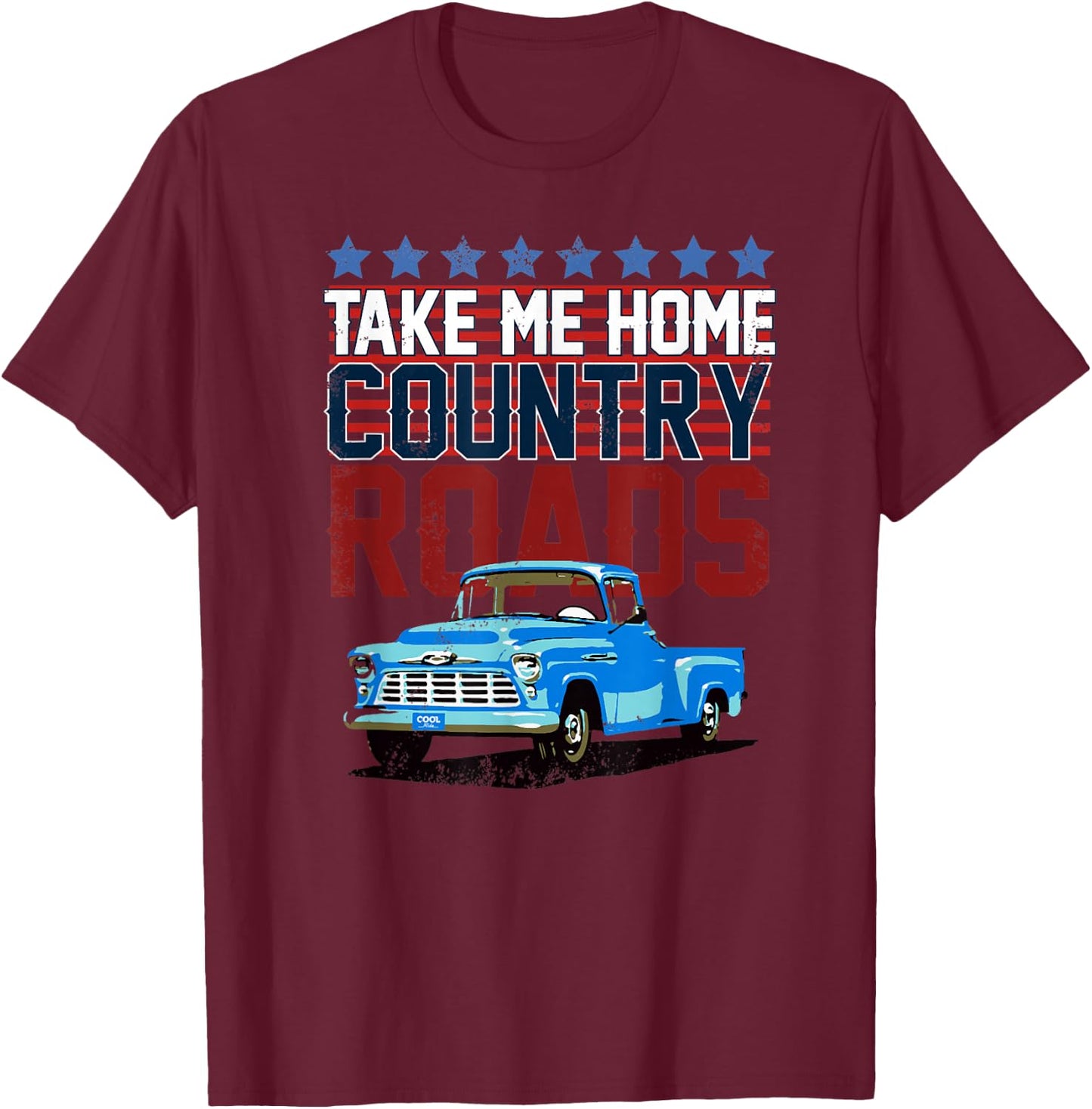 55 56 57 Chevys Truck T-Shirt - T-Shirt | Maroon