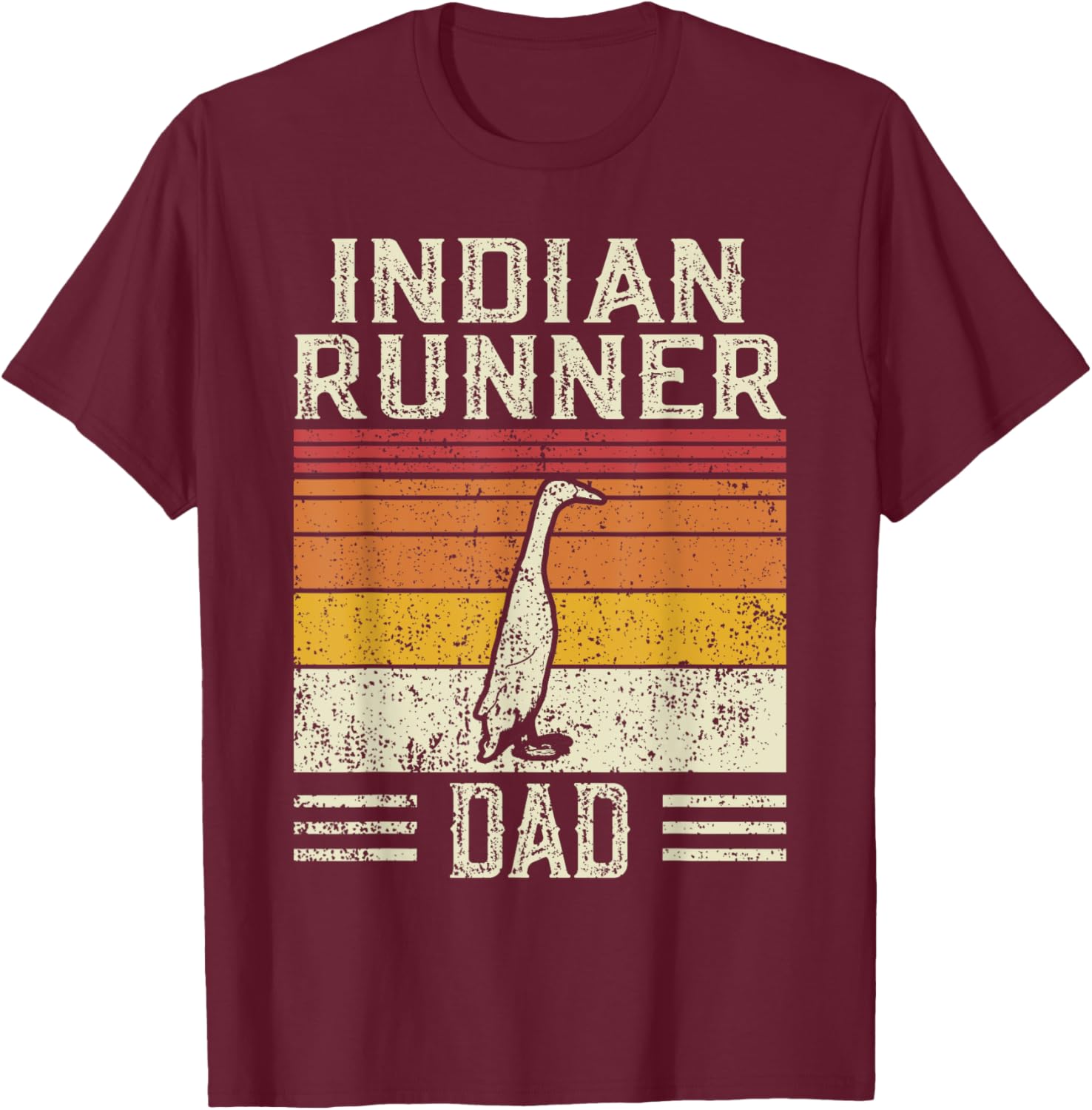 Best Duck Dad Men - Vintage Indian Runner T-Shirt - T-Shirt | Maroon
