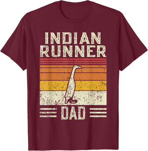 Best Duck Dad Men - Vintage Indian Runner T-Shirt - T-Shirt | Maroon