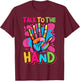Talk to the Hands Vibrant Pop T-Shirt - T-Shirt | Maroon