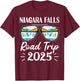 Niagara Falls Road Trip 2025 Sunglasses Family Vacation 2025 T-Shirt - T-Shirt | Maroon