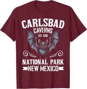 Carlsbad Caverns National Park Bat Mexico Travel Souvenir T-Shirt - T-Shirt | Maroon